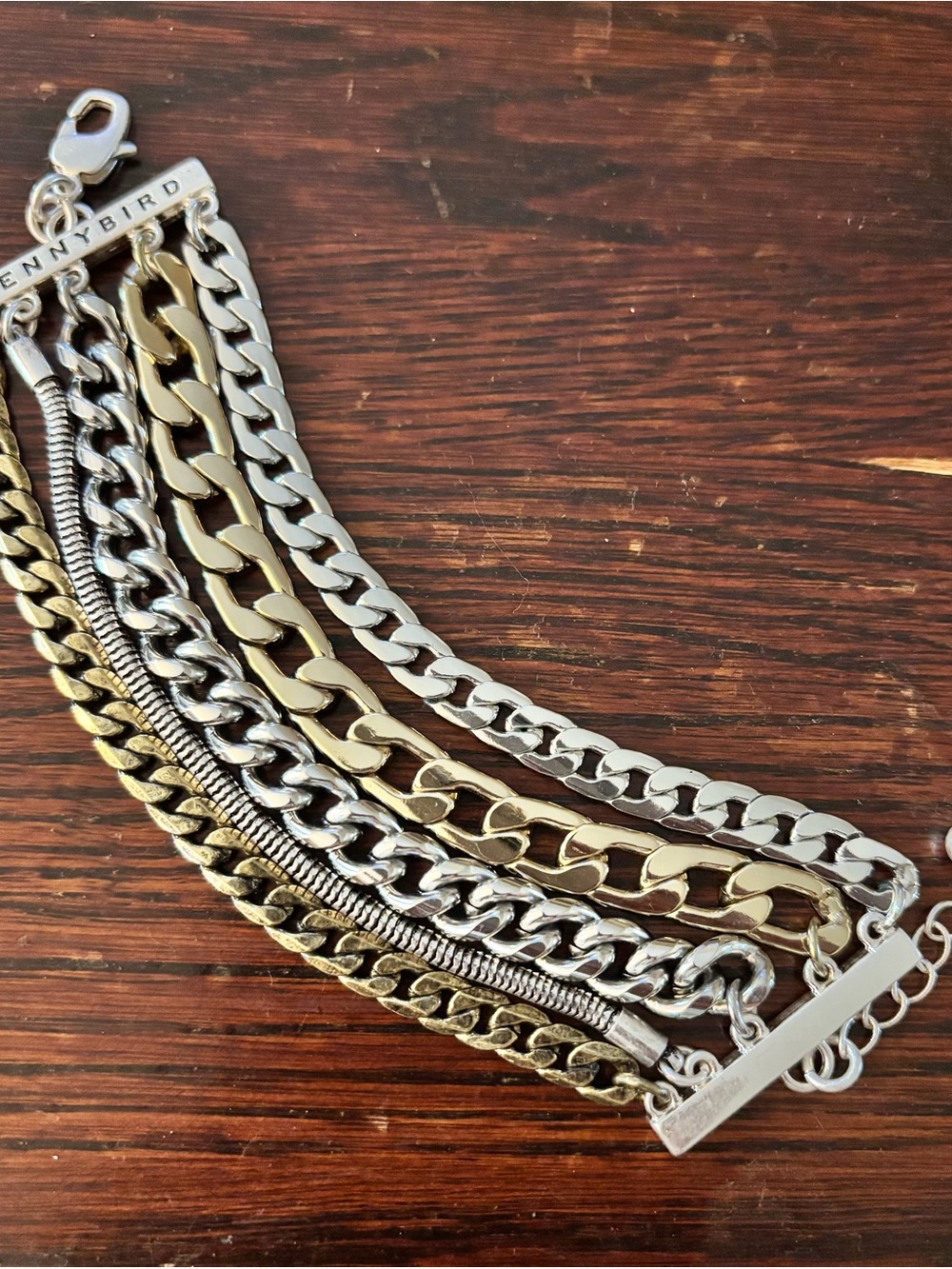 Jenny Bird Two-Tone Layered Chain Bracelet - Silver & Gold